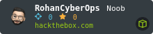 Hack The Box Badge - RohanCyberOps