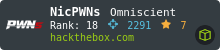 HackTheBox profile badge