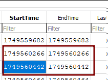 starttime endtime