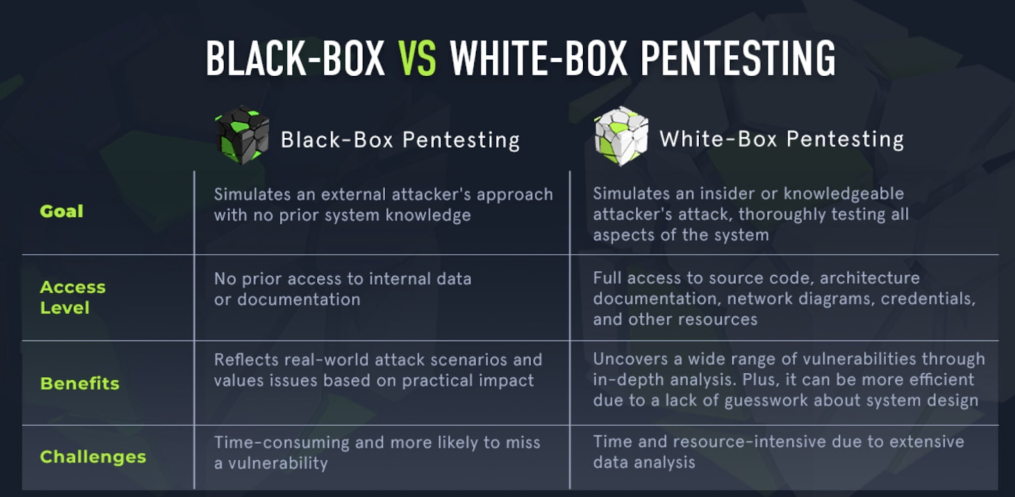 Black box vs white box pentesting