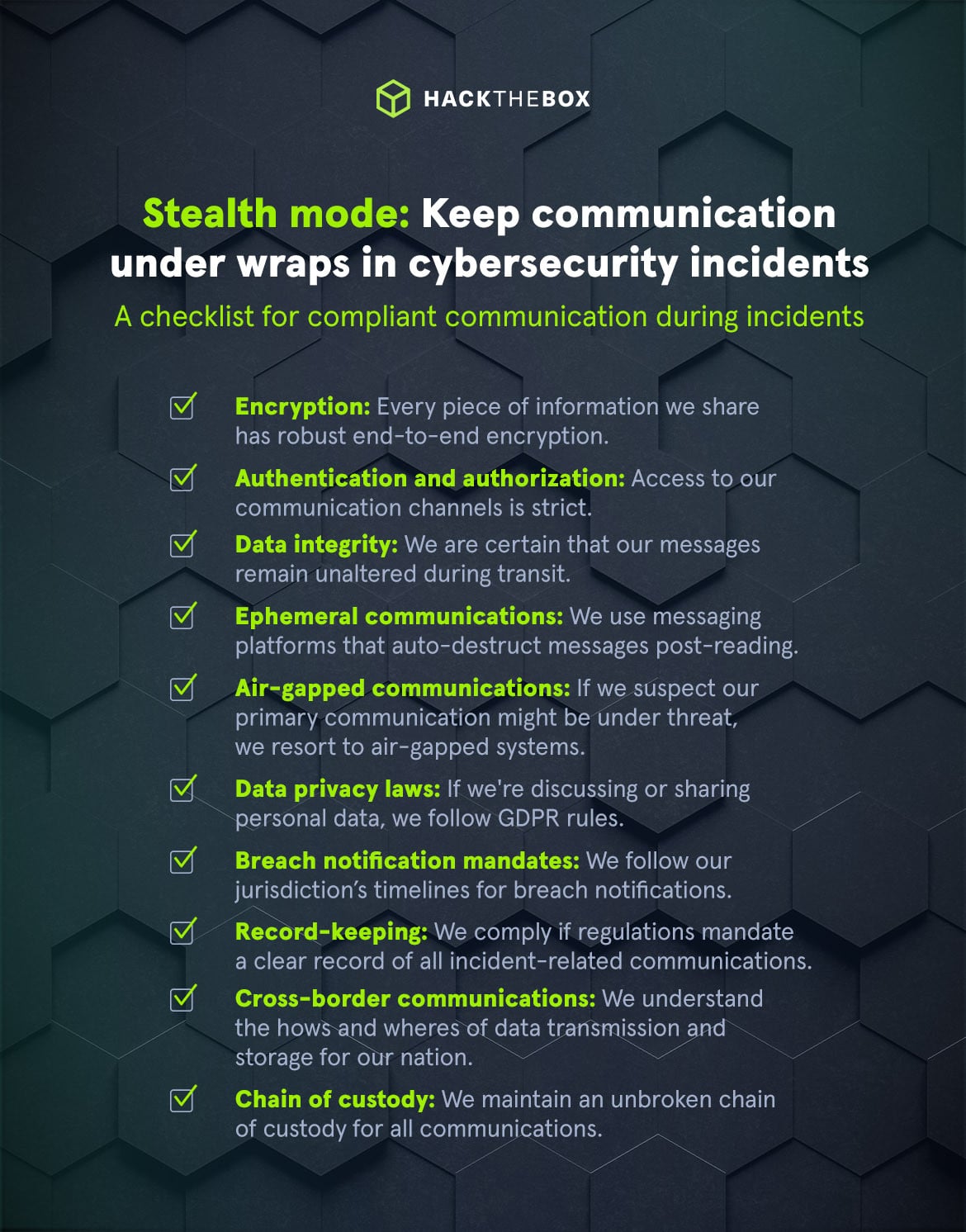 keep communications hidden