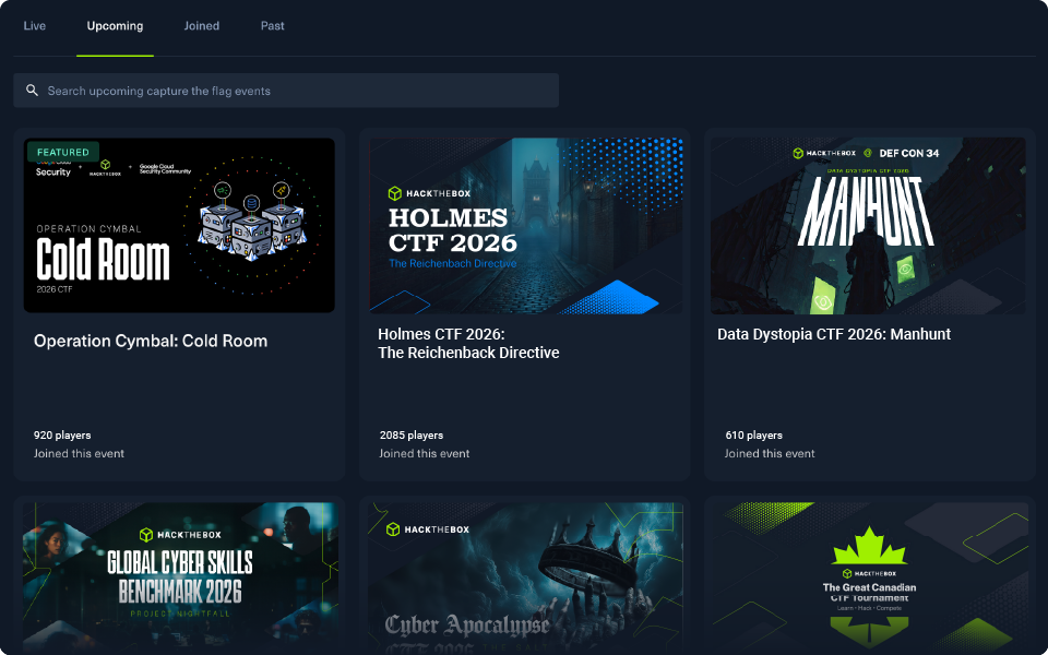 Upcoming HTB CTF Banner