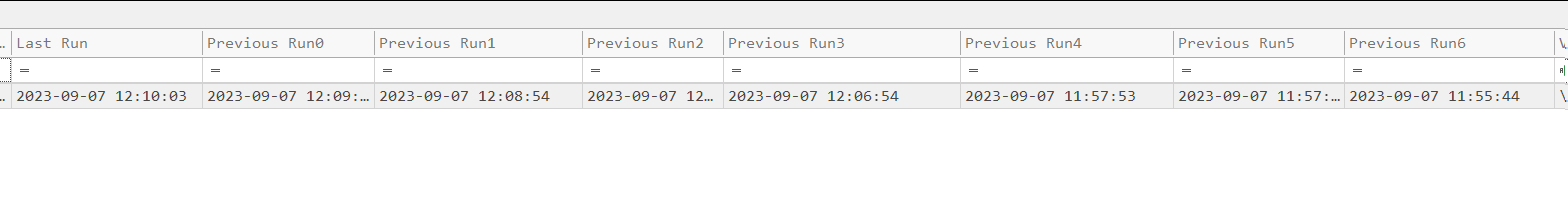 last run time stamps detection