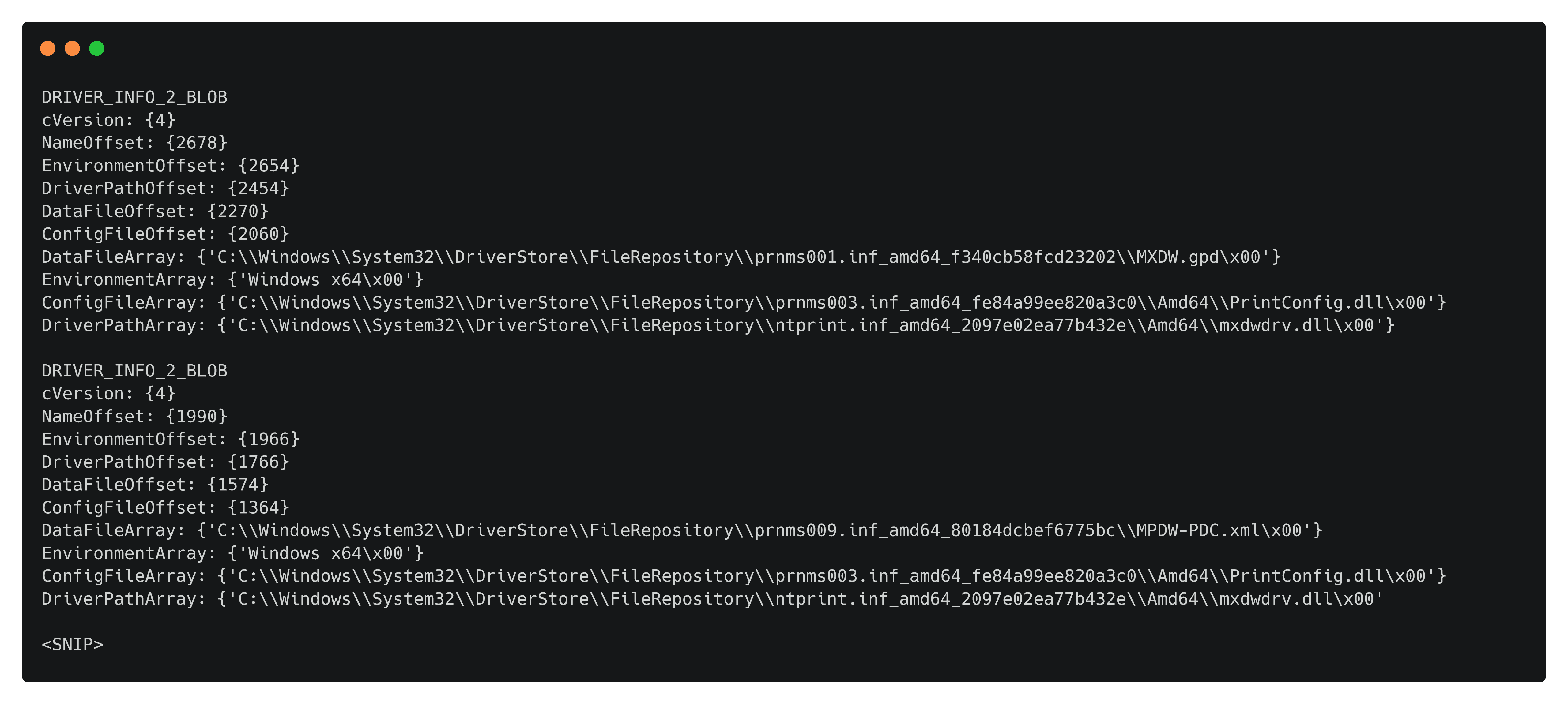 Driver command prompt