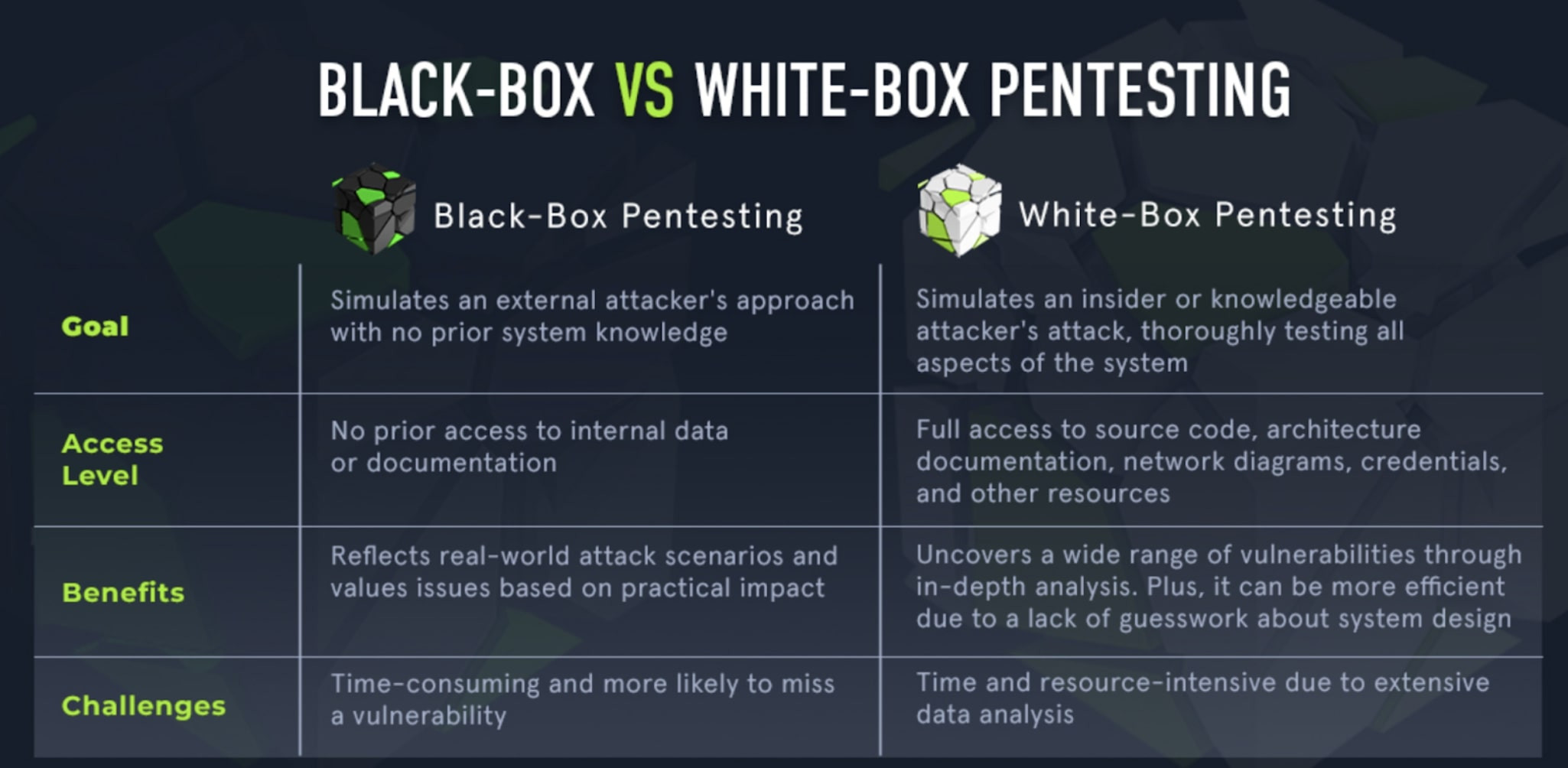 Black box vs white box pentesting