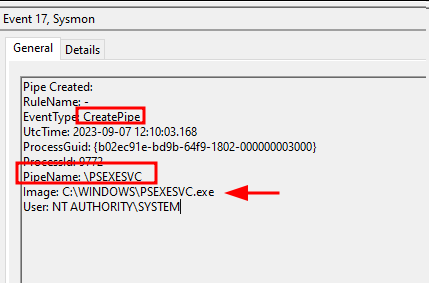 sysmon named pipe analysis