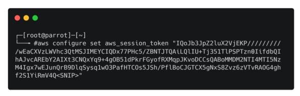 AWS token value