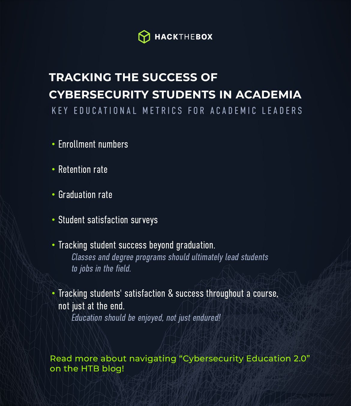 Tracking the success of cybersecurity students in academia
